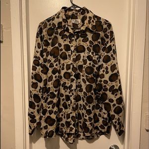 Magic Top Large Buttonfront Semi Sheer